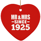 99th Anniversary Mr & Mrs Since 1925 - Heart Ornament