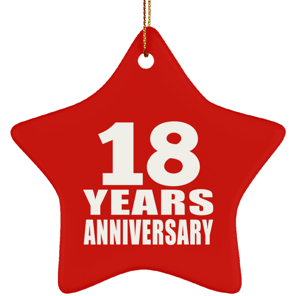 18th Anniversary 18 Years - Star Ornament