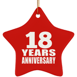 18th Anniversary 18 Years - Star Ornament