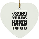 63rd Anniversary Square Root of 3969 Years Lifetime To Go - Heart Ornament