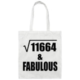 108th Birthday Square Root of 11664 & Fabulous - Tote Bag White