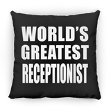 World's Greatest Receptionist - Throw Pillow Black