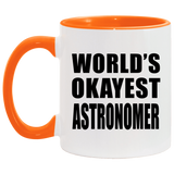 World's Okayest Astronomer - 11oz Accent Mug Orange