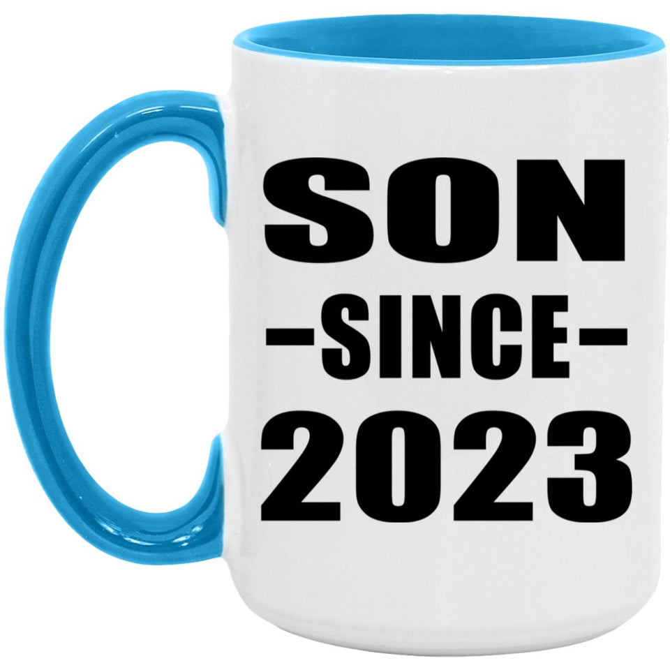 Son Since 2023 - 15oz Accent Mug Blue
