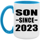 Son Since 2023 - 15oz Accent Mug Blue
