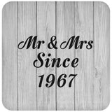 57th Anniversary Mr & Mrs Since 1967 - Drink Coaster F