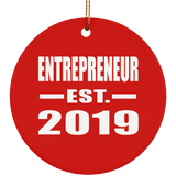 Entrepreneur Established EST. 2019 - Circle Ornament