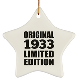 91st Birthday Original 1933 Limited Edition - Star Ornament