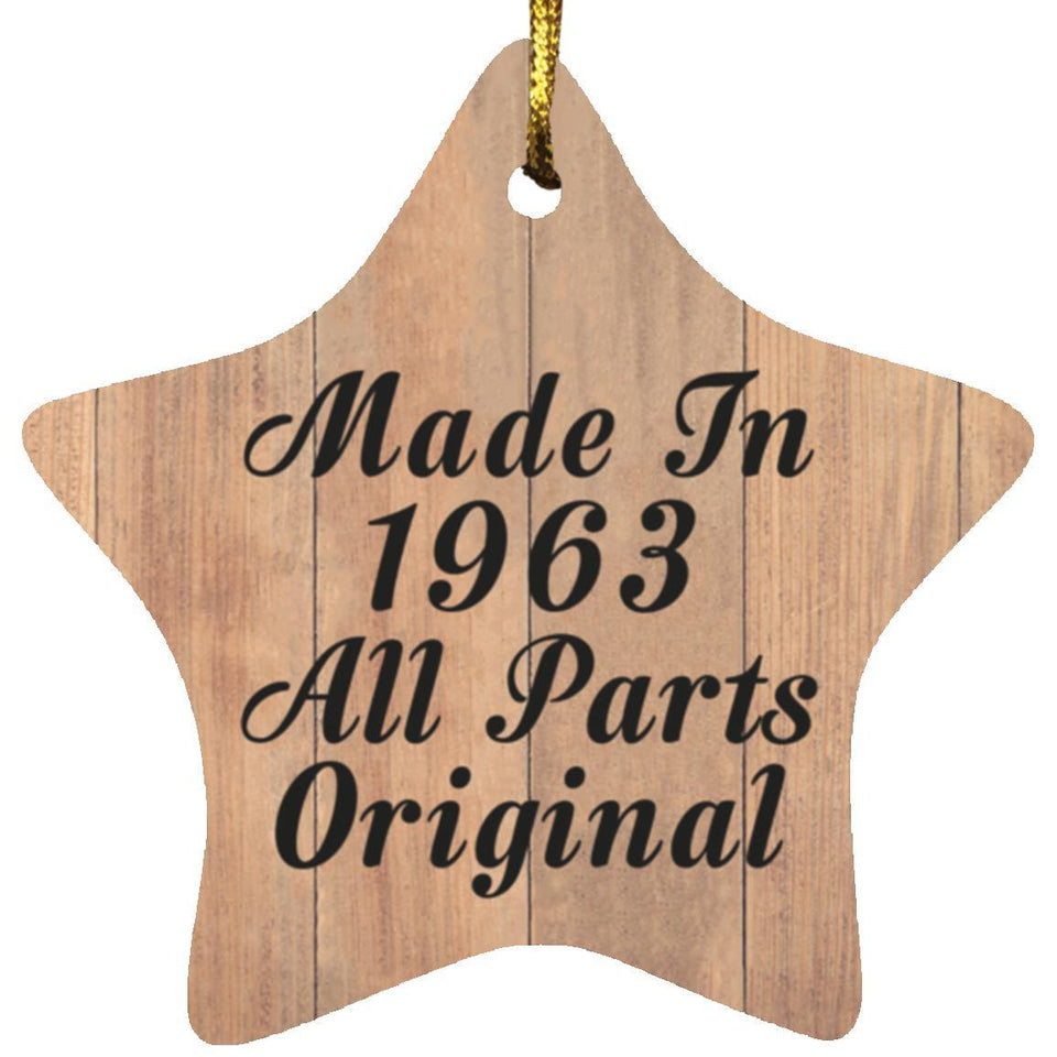 61st Birthday Made In 1963 All Parts Original - Star Ornament C