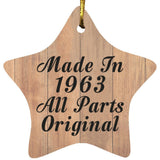61st Birthday Made In 1963 All Parts Original - Star Ornament C