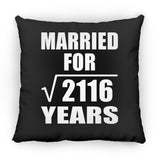 46th Anniversary Married For Square Root of 2116 Years - Throw Pillow Black