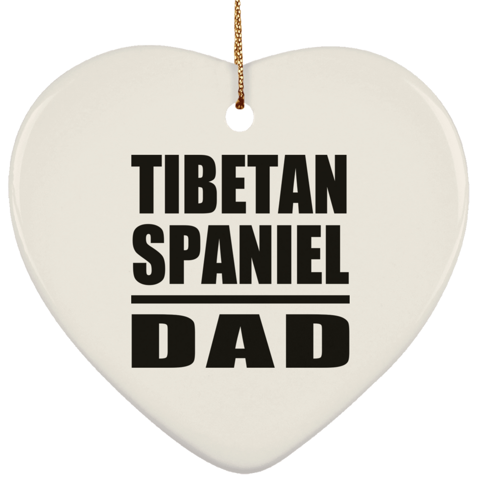 Tibetan Spaniel Dad - Heart Ornament