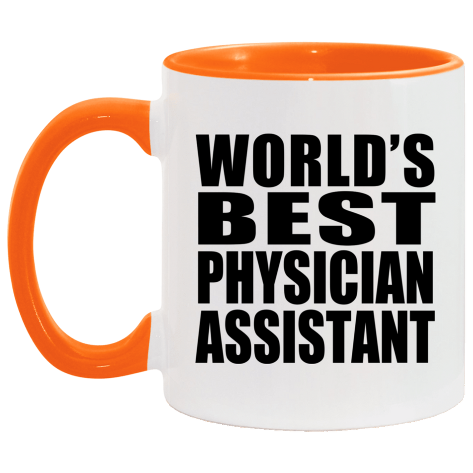 World's Best Physician Assistant - 11oz Accent Mug Orange