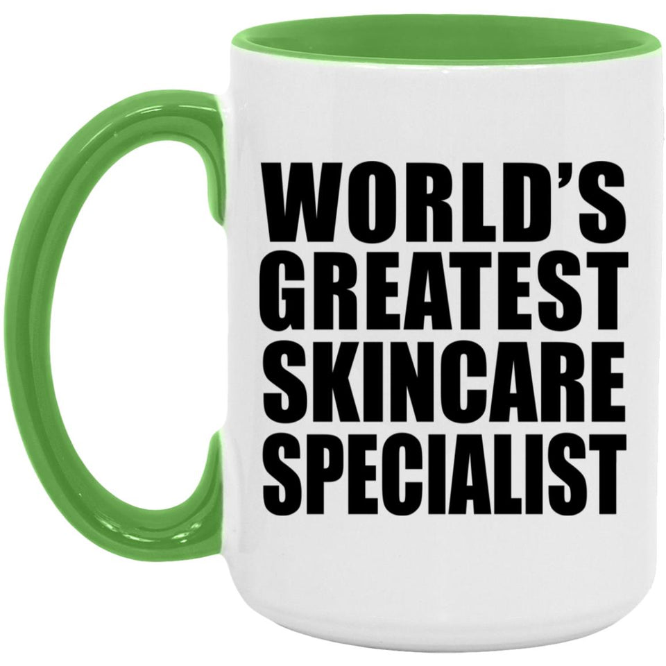World's Greatest Skincare Specialist - 15oz Accent Mug Green