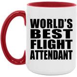 World's Best Flight Attendant - 15oz Accent Mug Red