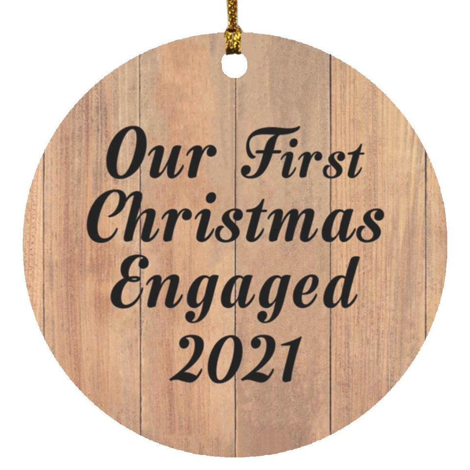 Our First Christmas Engaged 2021 - Circle Ornament C