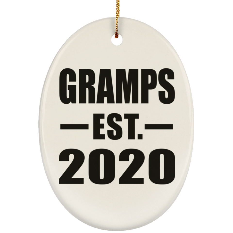 Gramps Established EST. 2020 - Oval Ornament