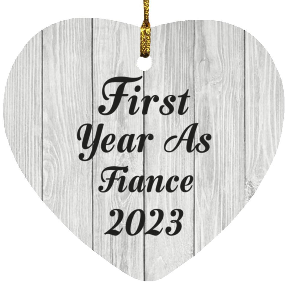 First Year As Fiance 2023 - Heart Ornament F