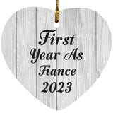 First Year As Fiance 2023 - Heart Ornament F