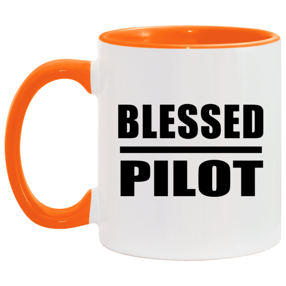 Blessed Pilot - 11oz Accent Mug Orange