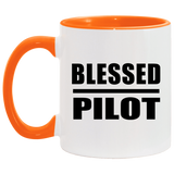 Blessed Pilot - 11oz Accent Mug Orange