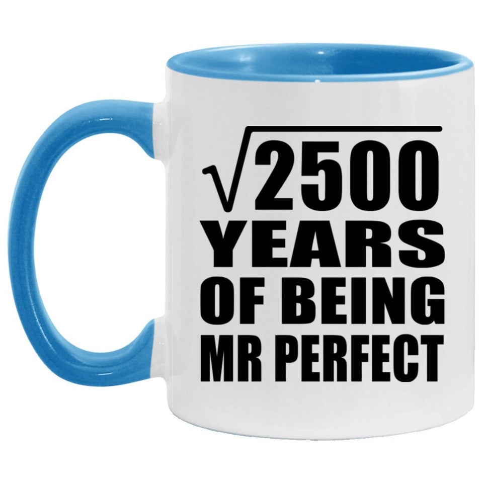 50th Anniversary Square Root of 2500 Years of Mr Perfect - 11oz Accent Mug Blue