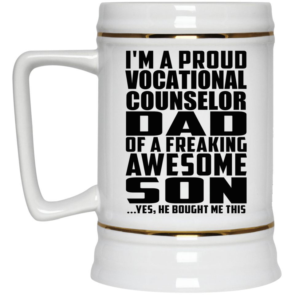 Proud Vocational Counselor Dad Of Awesome Son - Beer Stein