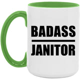 Badass Janitor - 15oz Accent Mug Green