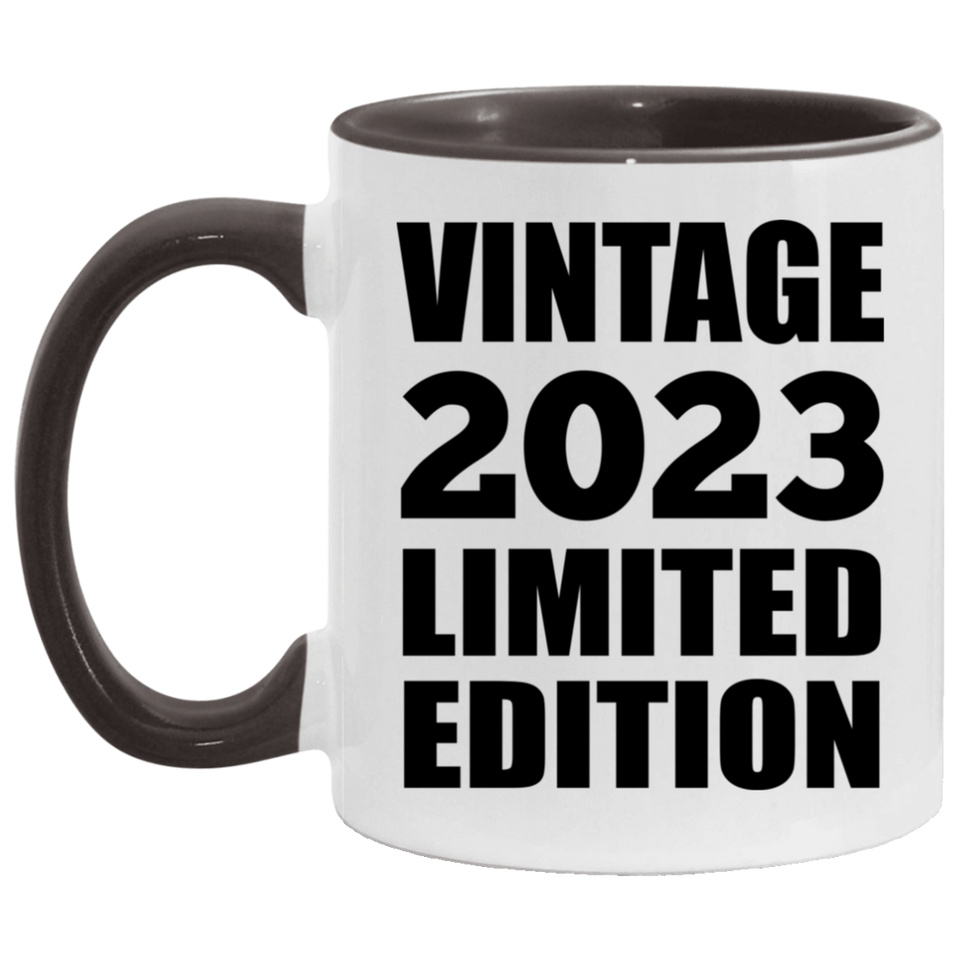 1st Birthday Vintage 2023 Limited Edition - 11oz Accent Mug Black