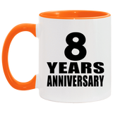 8th Anniversary 8 Years - 11oz Accent Mug Orange
