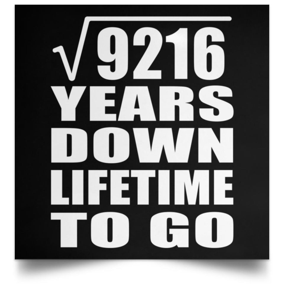 96th Anniversary Square Root of 9216 Years Lifetime To Go - Poster Square