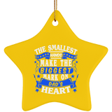 The Smallest Hands Make The Biggest Mark On Dad's Heart - Star Ornament