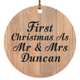 First Christmas As Mr & Mrs Duncan - Circle Ornament C