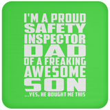 Proud Safety Inspector Dad Of Awesome Son - Drink Coaster