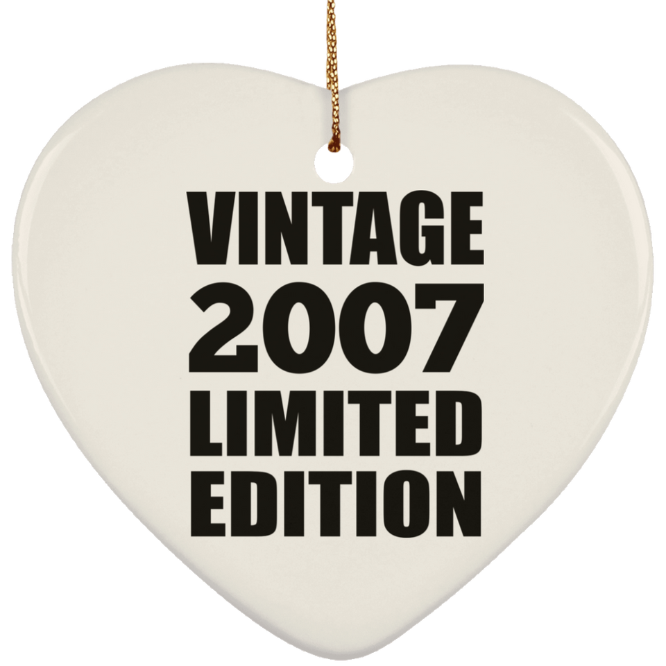 17th Birthday Vintage 2007 Limited Edition - Heart Ornament