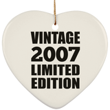 17th Birthday Vintage 2007 Limited Edition - Heart Ornament