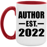 Author Established EST. 2022 - 15oz Accent Mug Red