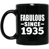 89th Birthday Fabulous Since 1935 - 11 Oz Coffee Mug Black