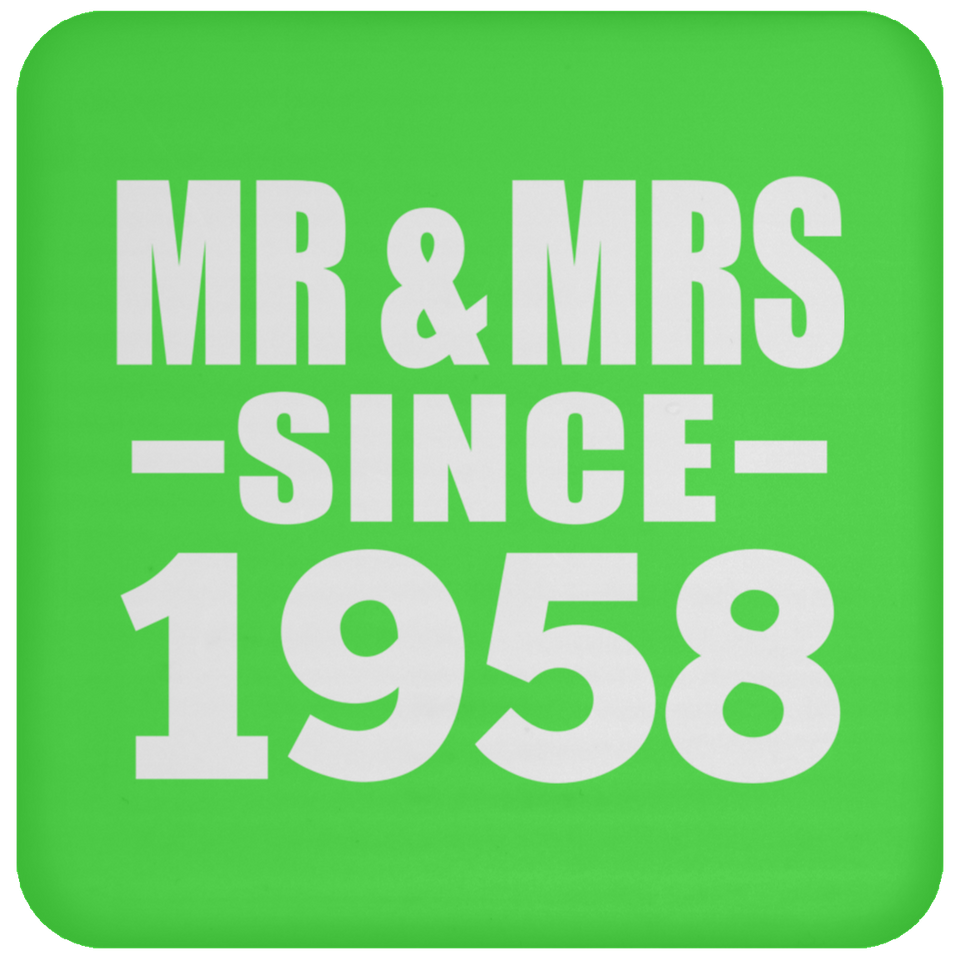 66th Anniversary Mr & Mrs Since 1958 - Drink Coaster