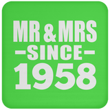 66th Anniversary Mr & Mrs Since 1958 - Drink Coaster