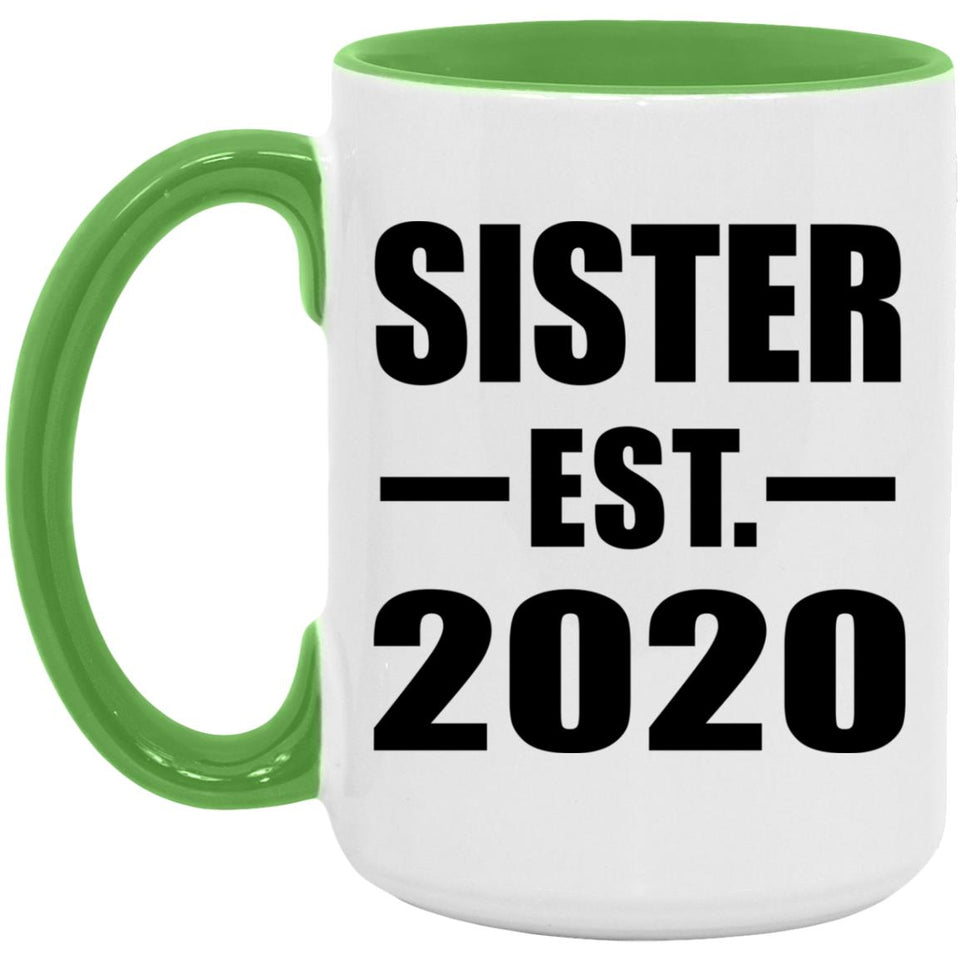 Sister Established EST. 2020 - 15oz Accent Mug Green
