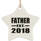 Father Established EST. 2018 - Star Ornament