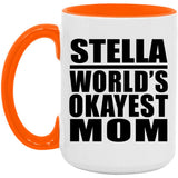 Stella World's Okayest Mom - 15oz Accent Mug Orange