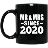 4th Anniversary Mr & Mrs Since 2020 - 11 Oz Coffee Mug Black
