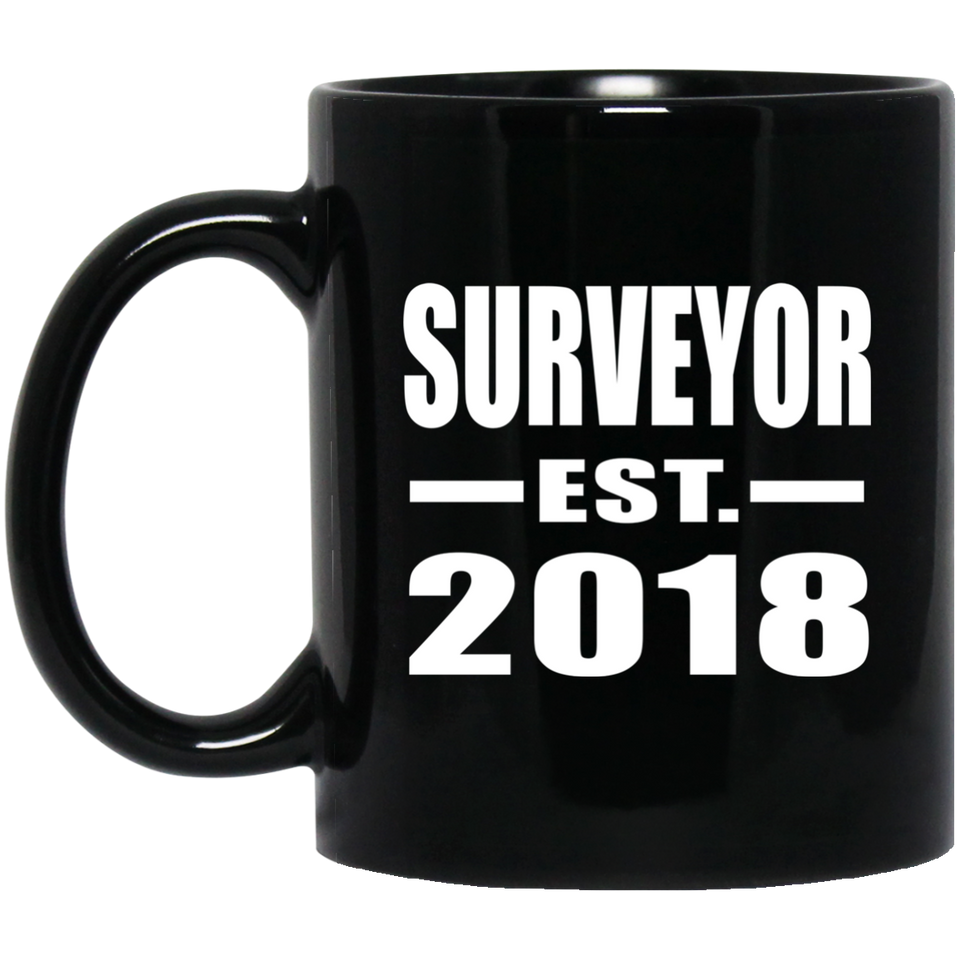 Surveyor Established EST. 2018 - 11 Oz Coffee Mug Black