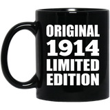 110th Birthday Original 1914 Limited Edition - 11oz Coffee Mug Black