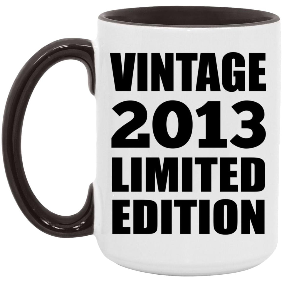 11th Birthday Vintage 2013 Limited Edition - 15oz Accent Mug Black