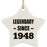 76th Birthday Legendary Since 1948 - Star Ornament