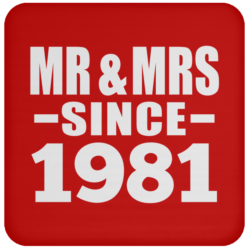 43rd Anniversary Mr & Mrs Since 1981 - Drink Coaster