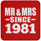 43rd Anniversary Mr & Mrs Since 1981 - Drink Coaster